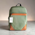 Zaino Pelle e Tessuto Verde