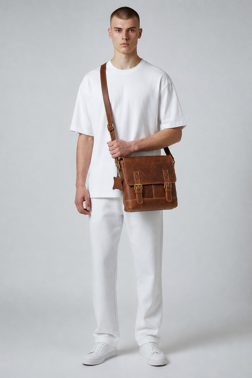 Borsa Tracolla Uomo Cuoio