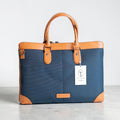 Borsa Business Tessuto in Pelle Blu
