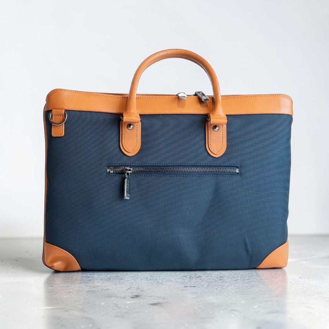 Borsa Business Tessuto in Pelle Blu