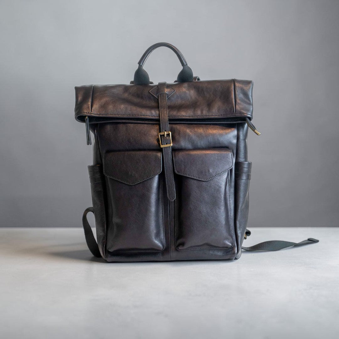 Zaino in Pelle Grande Nero
