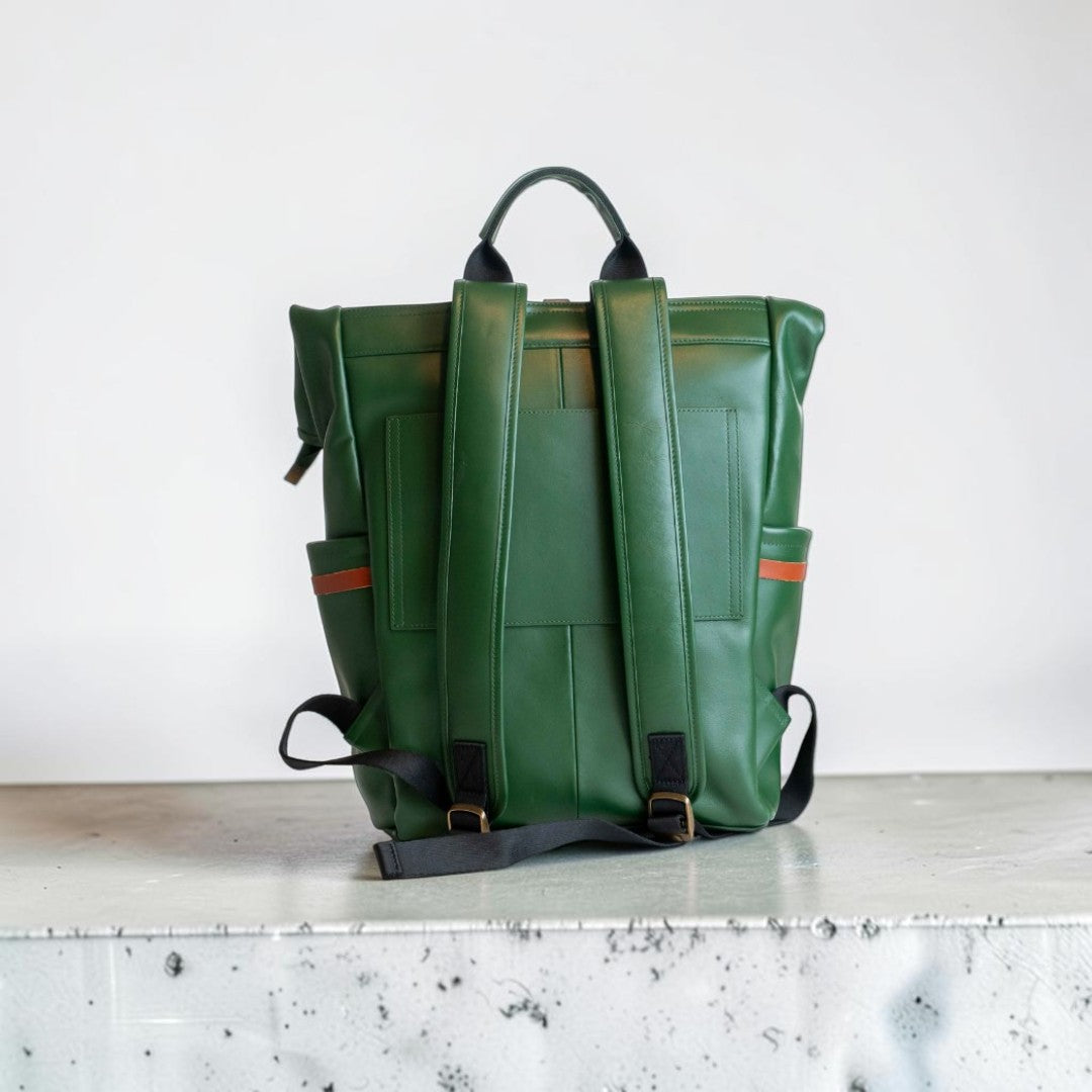 Zaino in Pelle Grande Verde