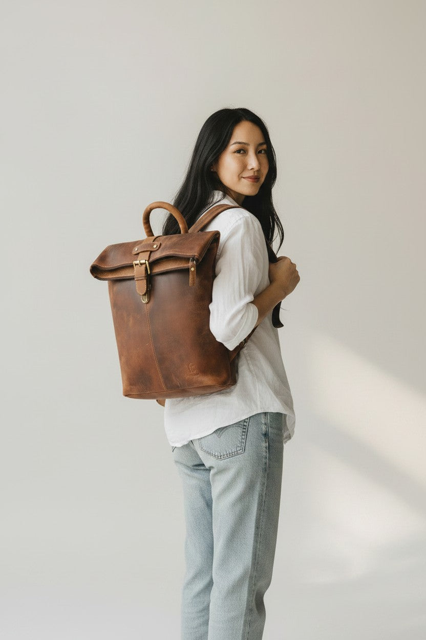 Zaino Classico in Pelle Cuoio