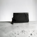 Pochette in Tessuto e Pelle Nero