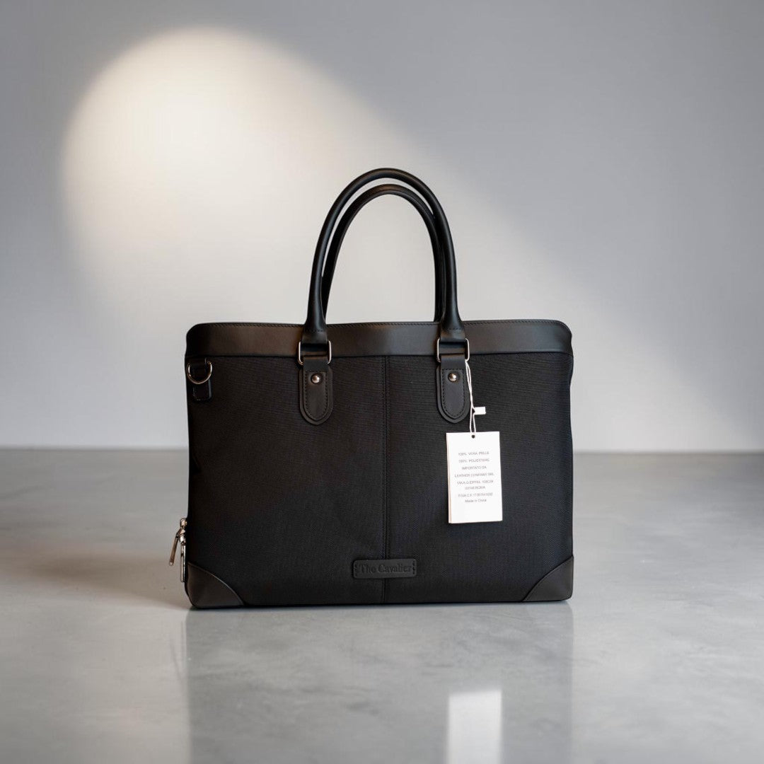 Borsa Business Tessuto in pelle Nera
