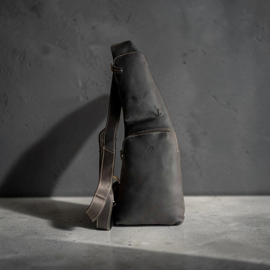 Monospalla in Pelle Nero