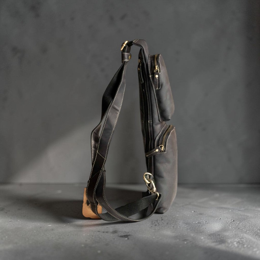 Monospalla in Pelle Nero