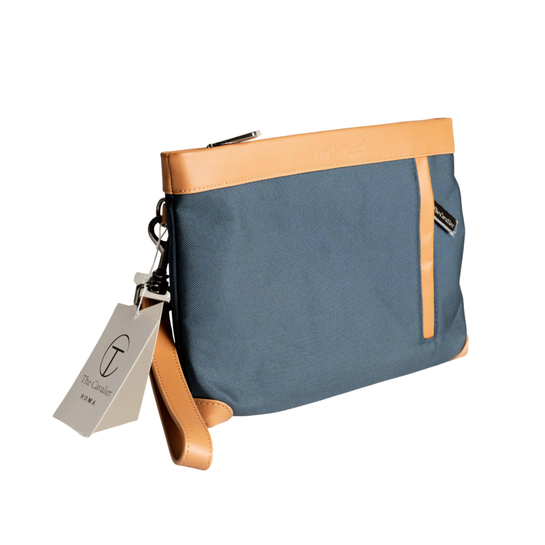 Pochette in Tessuto e Pelle