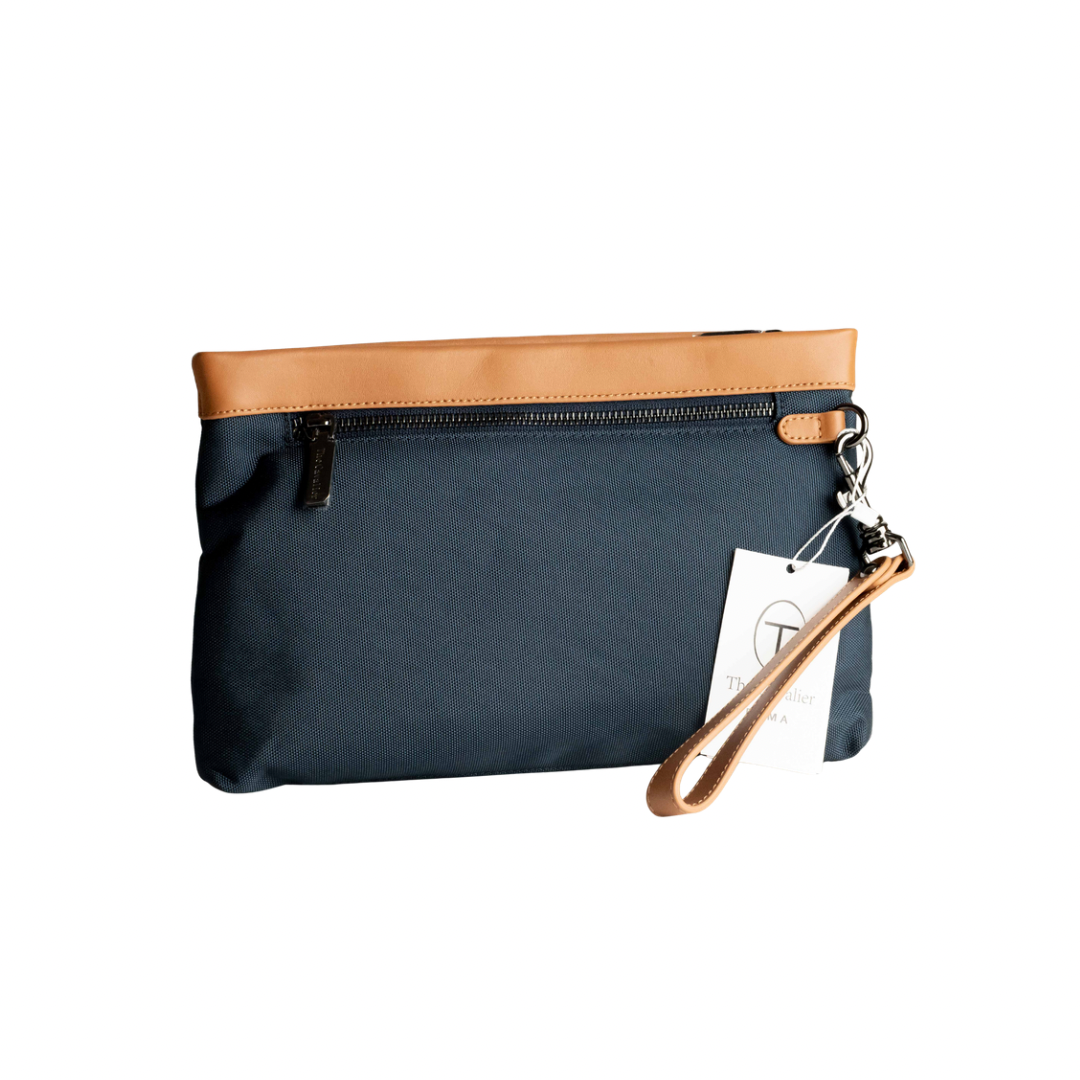 Pochette in Tessuto e Pelle