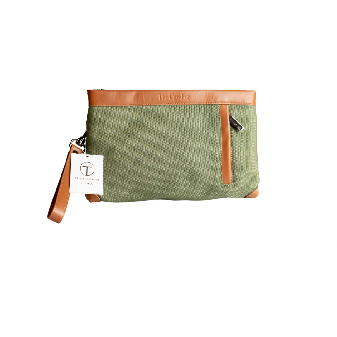 Pochette in Tessuto e Pelle