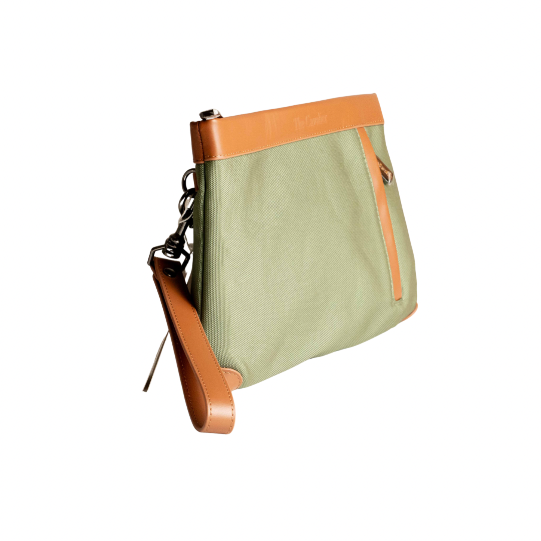 Pochette in Tessuto e Pelle