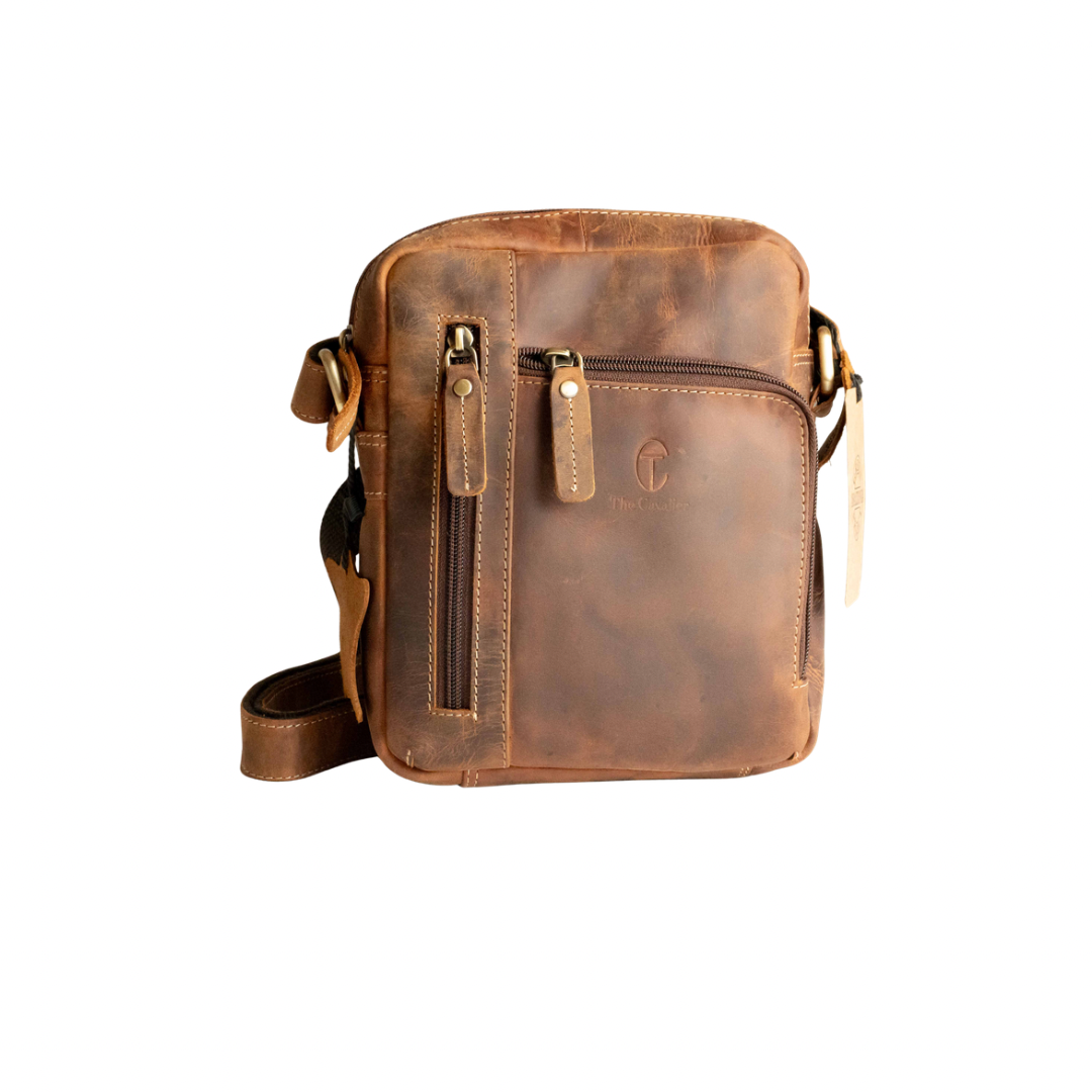 Borsello Doppia Zip in Pelle