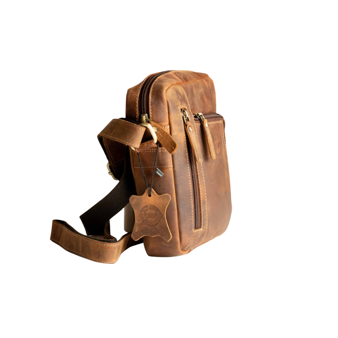 Borsello Doppia Zip in Pelle