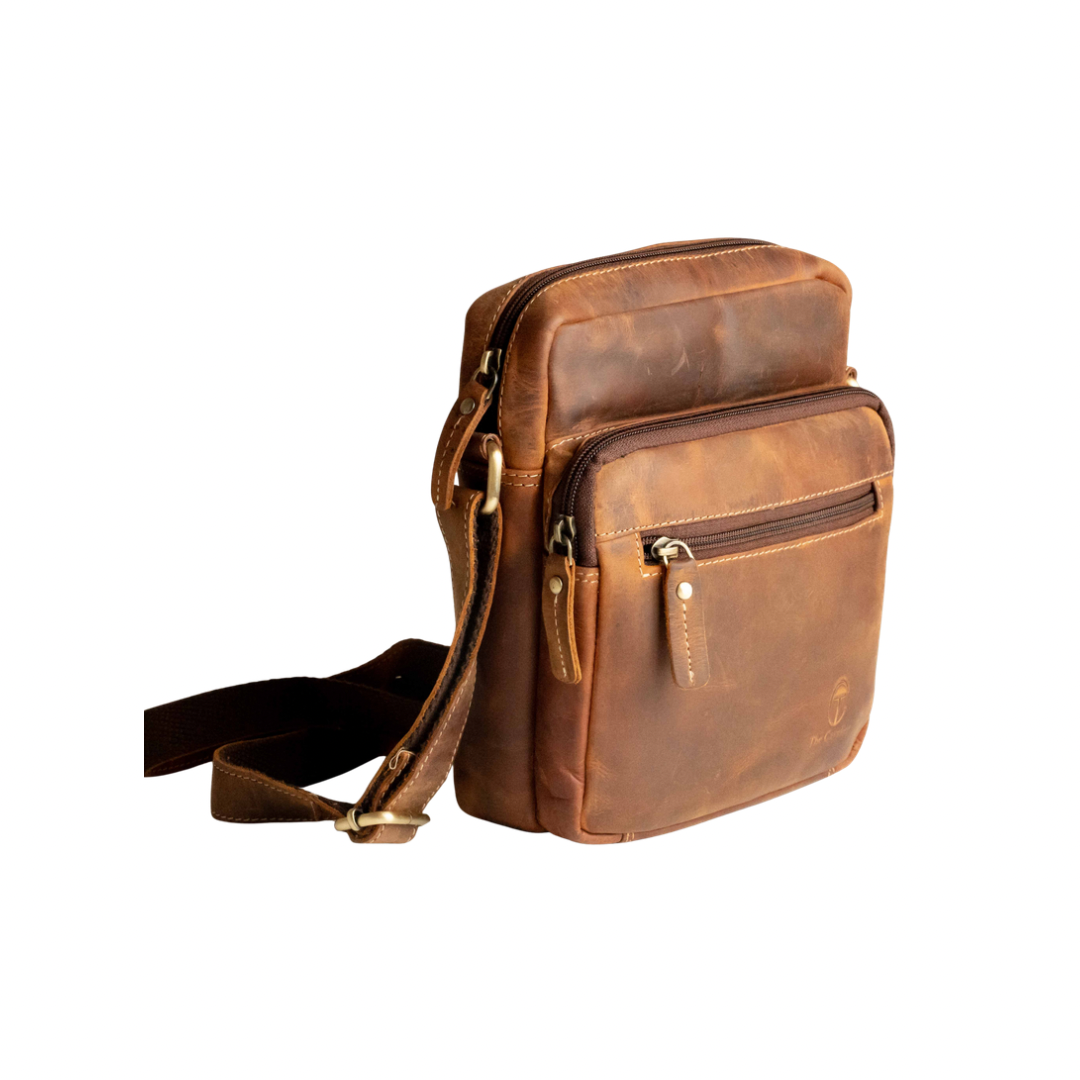 Borsello Doppia Zip in Pelle