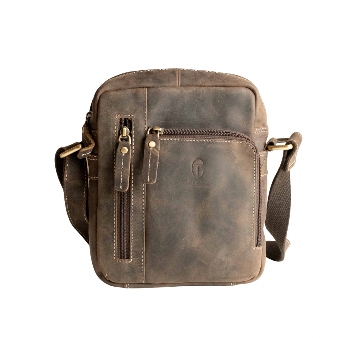 Borsello Doppia Zip in Pelle