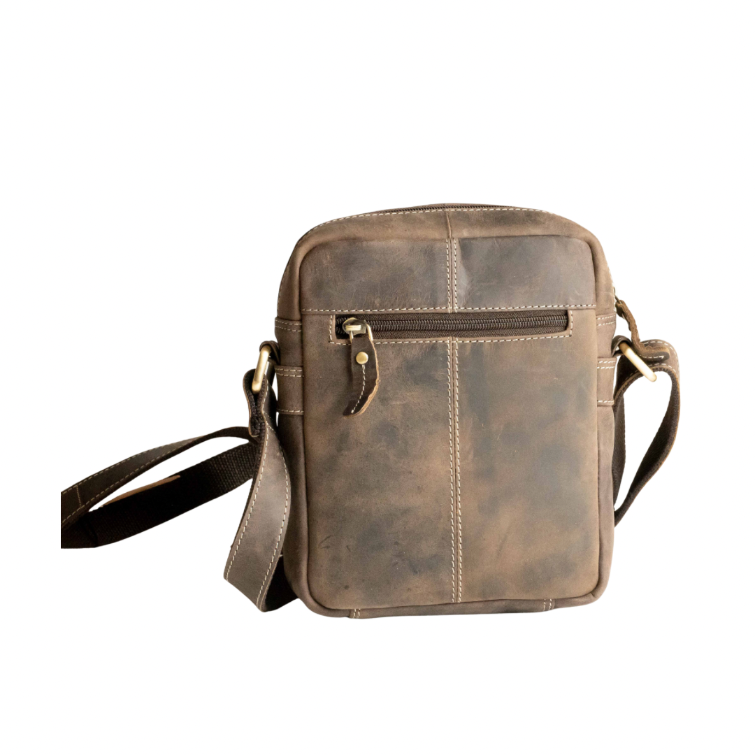 Borsello Doppia Zip in Pelle