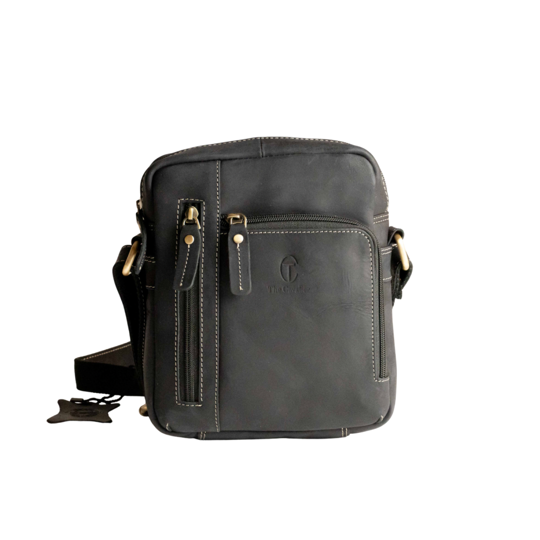 Borsello Doppia Zip in Pelle