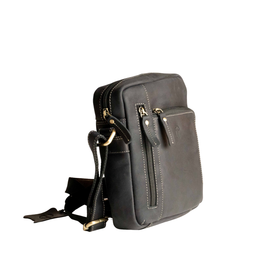 Borsello Doppia Zip in Pelle
